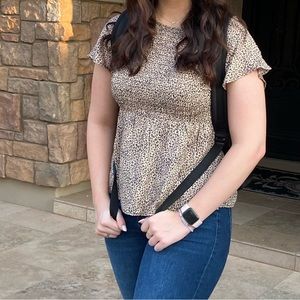 Urban Romantics Leopard Cheetah Blouse Top